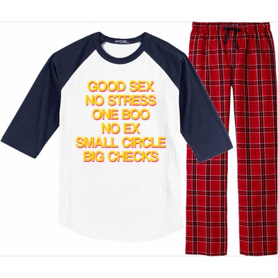 Good Sex No Stress Big Checks Raglan Sleeve Pajama Set