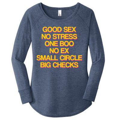 Good Sex No Stress Big Checks Women's Perfect Tri Tunic Long Sleeve Shirt