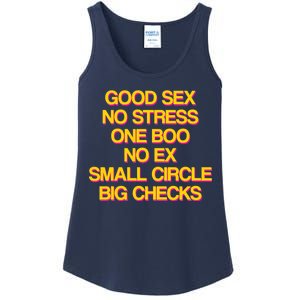 Good Sex No Stress Big Checks Ladies Essential Tank