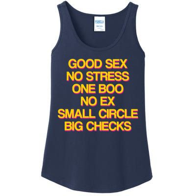 Good Sex No Stress Big Checks Ladies Essential Tank