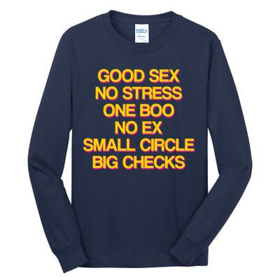 Good Sex No Stress Big Checks Tall Long Sleeve T-Shirt