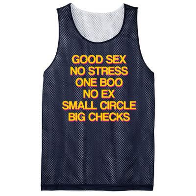 Good Sex No Stress Big Checks Mesh Reversible Basketball Jersey Tank