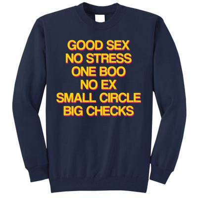 Good Sex No Stress Big Checks Tall Sweatshirt