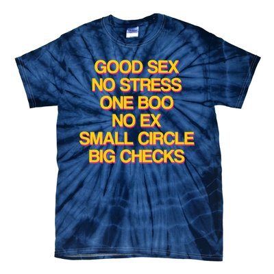 Good Sex No Stress Big Checks Tie-Dye T-Shirt