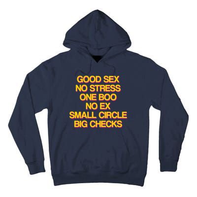 Good Sex No Stress Big Checks Tall Hoodie