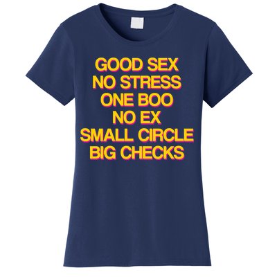 Good Sex No Stress Big Checks Women's T-Shirt