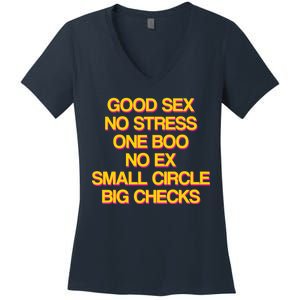 Good Sex No Stress Big Checks Women's V-Neck T-Shirt