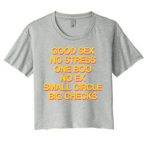 Good Sex No Stress Big Checks Women's Crop Top Tee