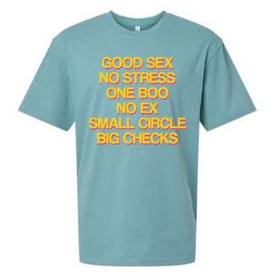 Good Sex No Stress Big Checks Sueded Cloud Jersey T-Shirt