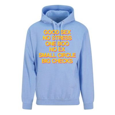 Good Sex No Stress Big Checks Unisex Surf Hoodie