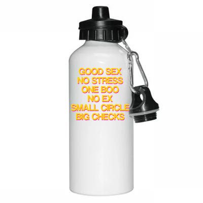 Good Sex No Stress Big Checks Aluminum Water Bottle