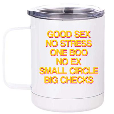 Good Sex No Stress Big Checks 12 oz Stainless Steel Tumbler Cup