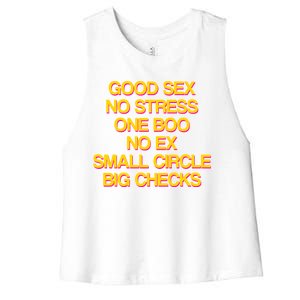 Good Sex No Stress Big Checks Women's Racerback Cropped Tank