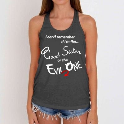 Good Sister Or The Evil Sister Women's Knotted Racerback Tank