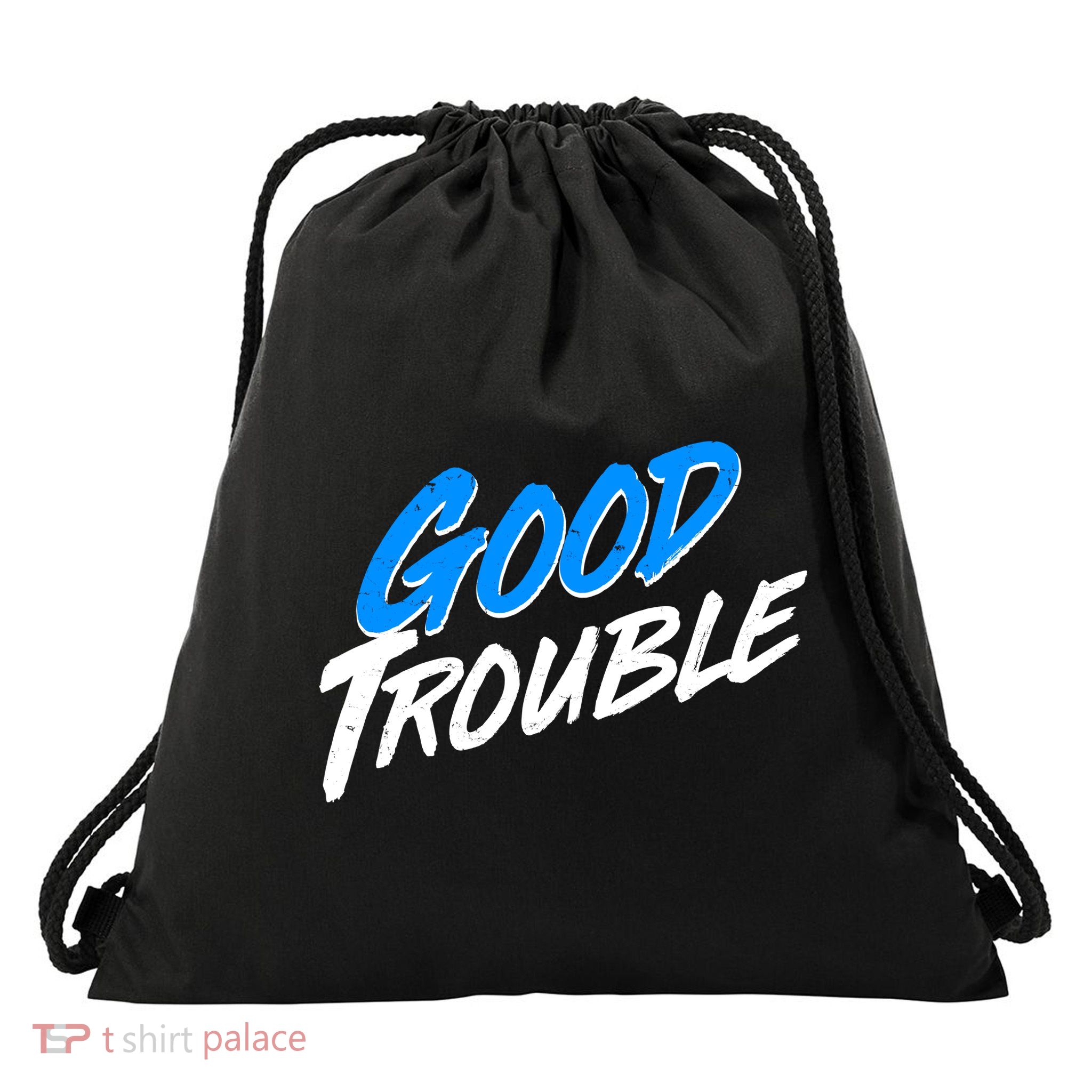 Good Trouble John Lewis Tribute Brush Stroke Drawstring Bag