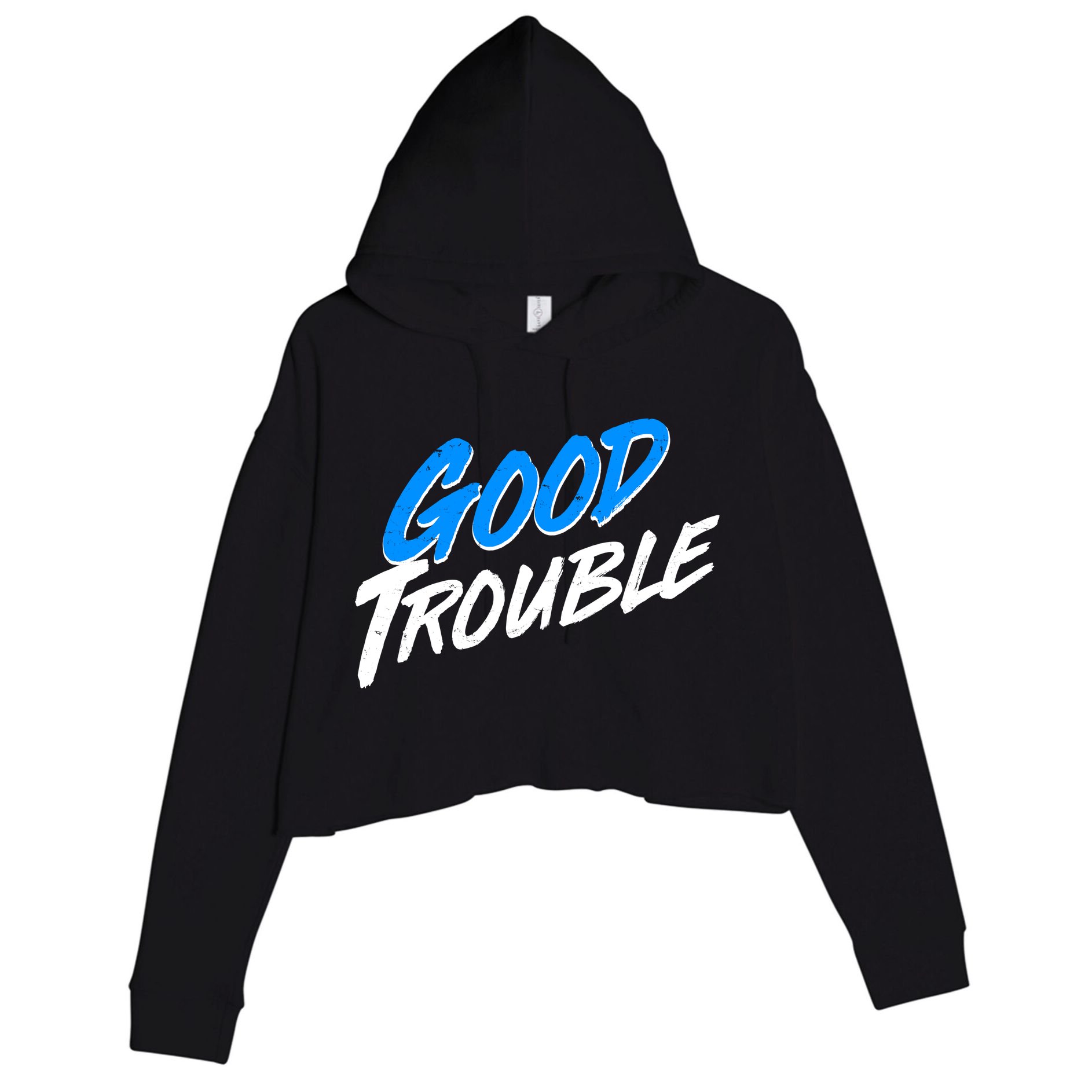Good Trouble John Lewis Tribute Brush Stroke Crop Fleece Hoodie