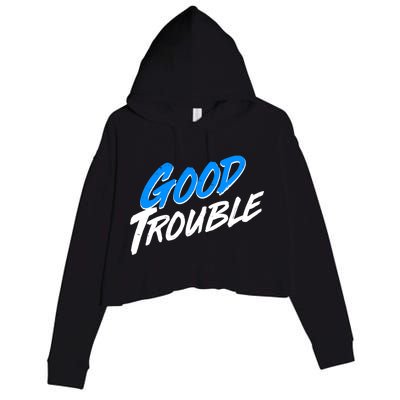 Good Trouble John Lewis Tribute Brush Stroke Crop Fleece Hoodie