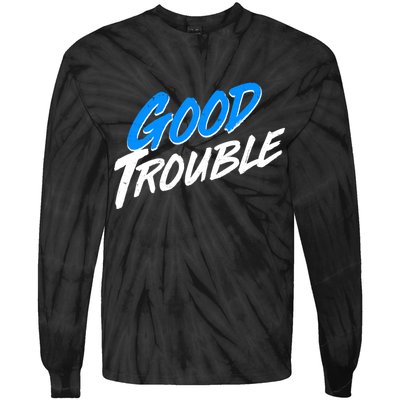 Good Trouble John Lewis Tribute Brush Stroke Tie-Dye Long Sleeve Shirt