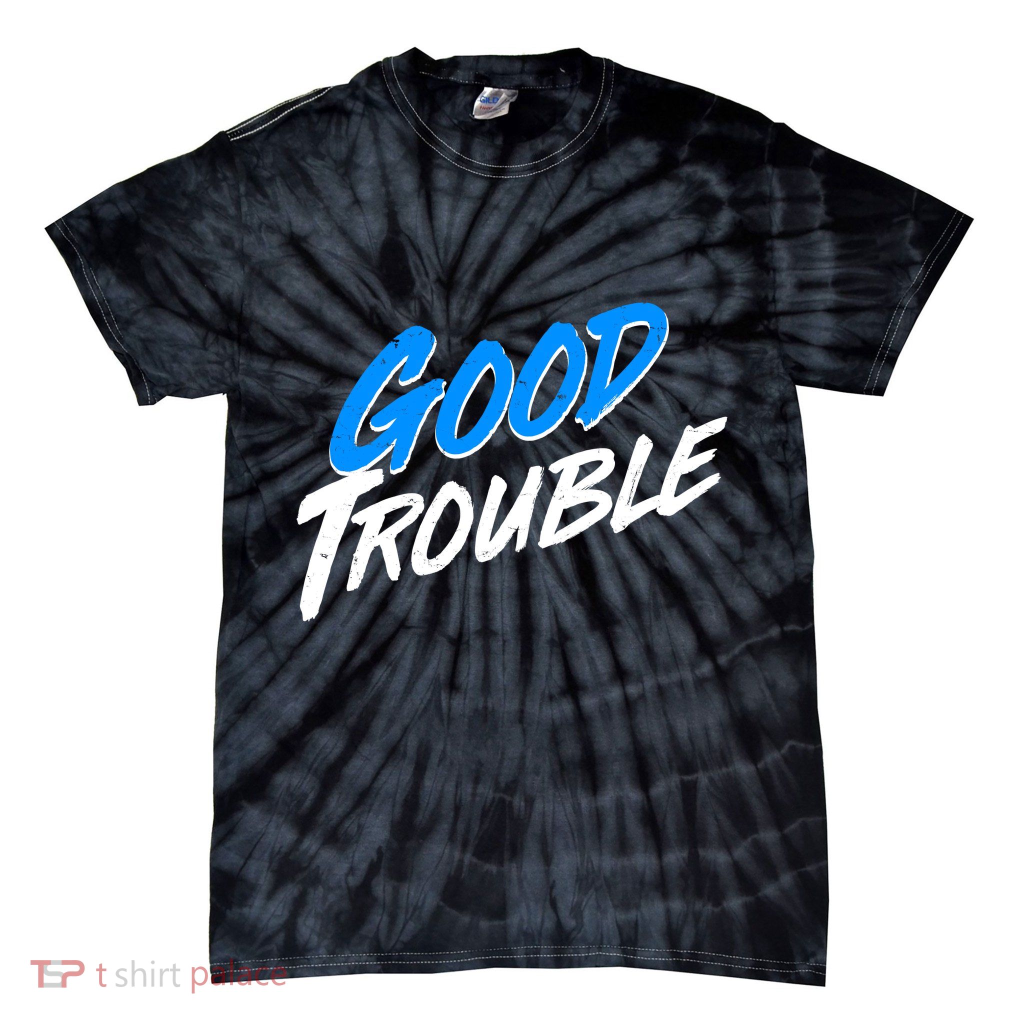 Good Trouble John Lewis Tribute Brush Stroke Tie-Dye T-Shirt