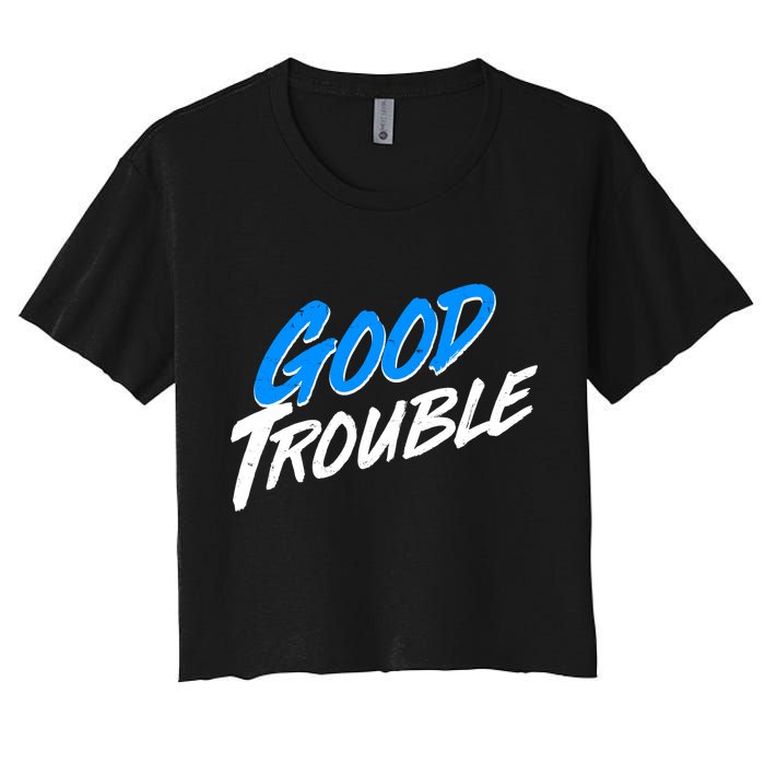 Good Trouble John Lewis Tribute Brush Stroke Women's Crop Top Tee