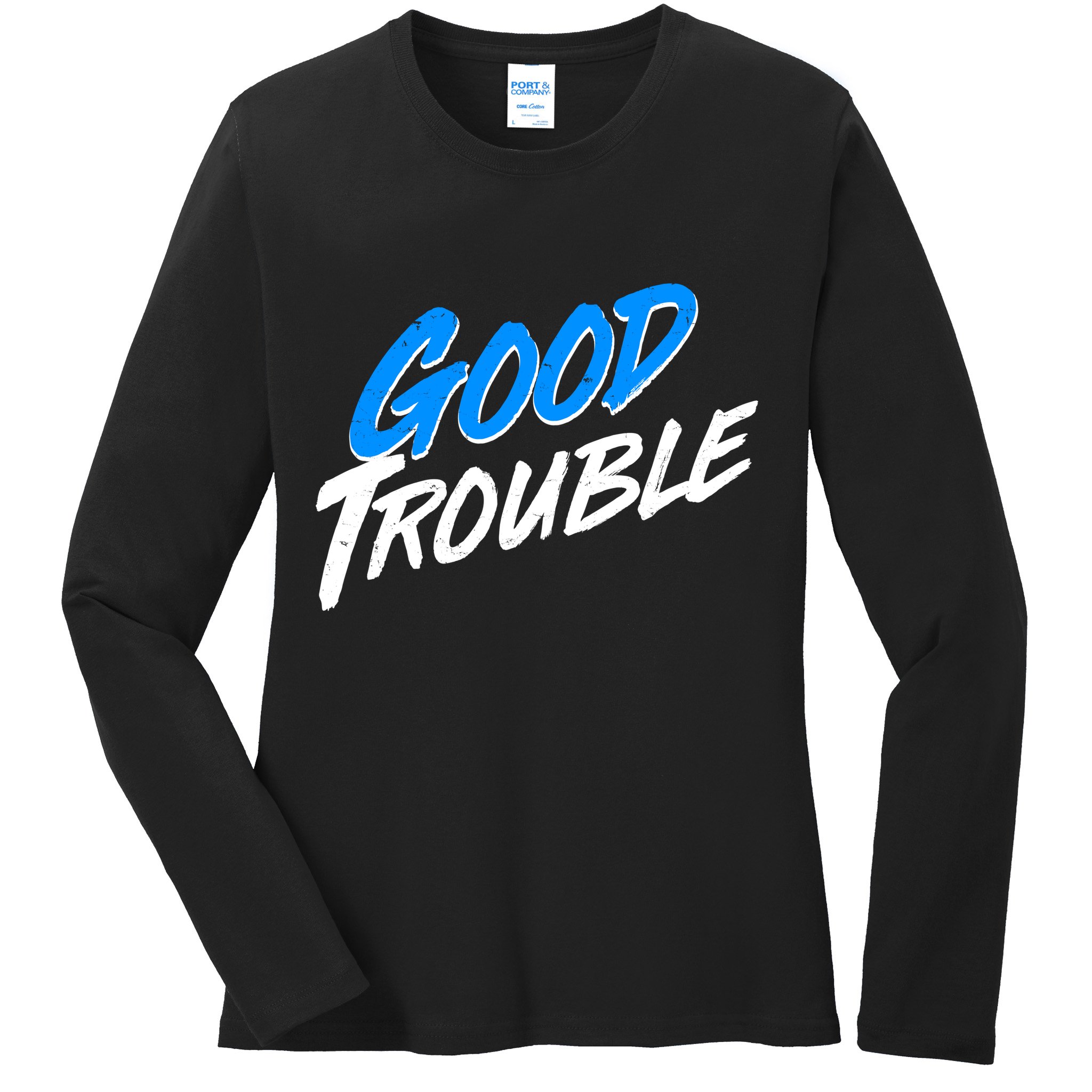 Good Trouble John Lewis Tribute Brush Stroke Ladies Long Sleeve Shirt