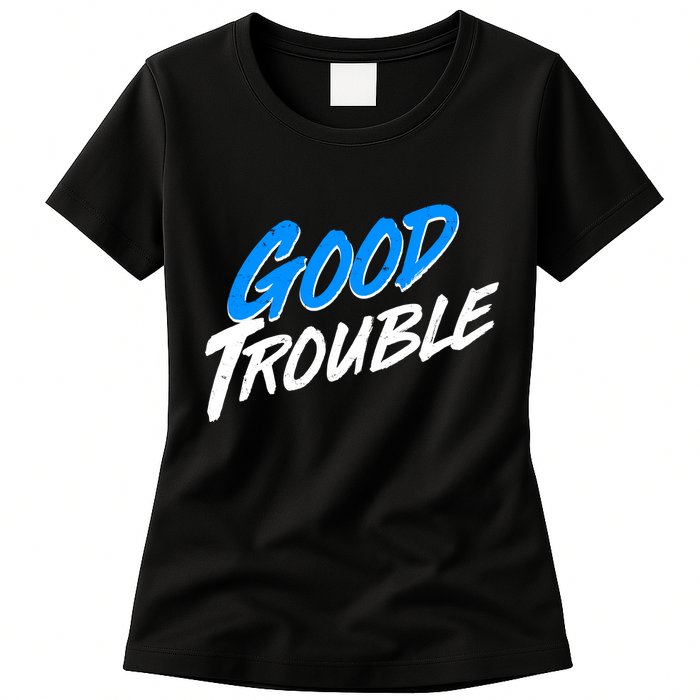 Good Trouble John Lewis Tribute Brush Stroke Womens T-Shirt