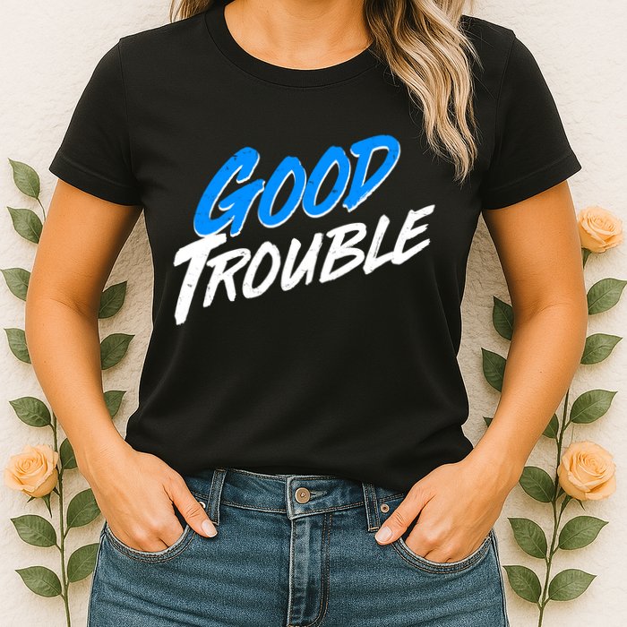 Good Trouble John Lewis Tribute Brush Stroke Womens T-Shirt
