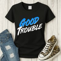 Good Trouble John Lewis Tribute Brush Stroke Womens T-Shirt