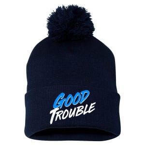 Good Trouble John Lewis Tribute Brush Stroke Pom Pom 12in Knit Beanie