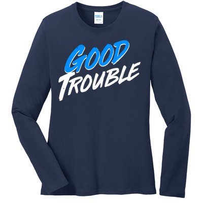 Good Trouble John Lewis Tribute Brush Stroke Ladies Long Sleeve Shirt