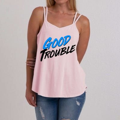 Good Trouble John Lewis Tribute Brush Stroke Women's Strappy Tank