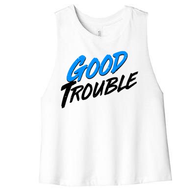 Good Trouble John Lewis Tribute Brush Stroke Women's Racerback Cropped Tank