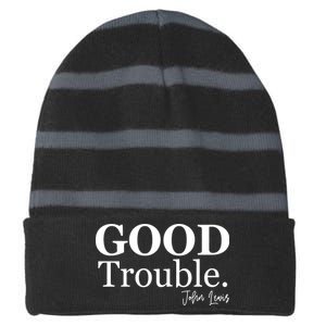 GOOD Trouble RIP John Lewis  Striped Beanie with Solid Band