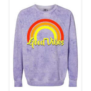 Good Vibes 80s Rainbow Colorblast Crewneck Sweatshirt