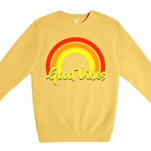 Good Vibes 80s Rainbow Premium Crewneck Sweatshirt