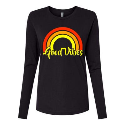 Good Vibes 80s Rainbow Womens Cotton Relaxed Long Sleeve T-Shirt