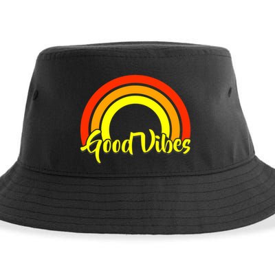 Good Vibes 80s Rainbow Sustainable Bucket Hat
