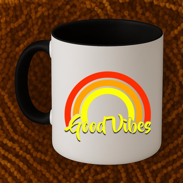 Good Vibes 80s Rainbow Mug