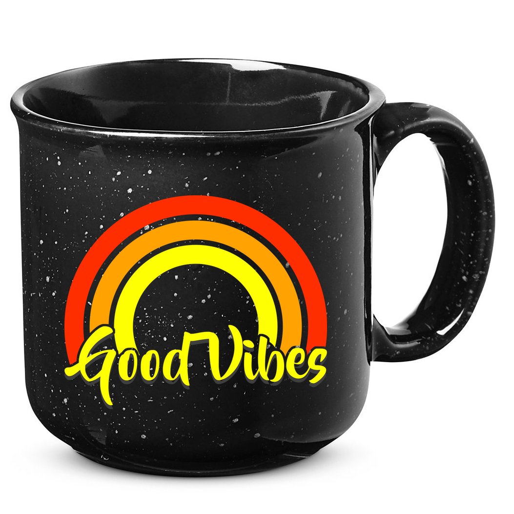 Good Vibes 80s Rainbow 15oz Campfire Ceramic Mug