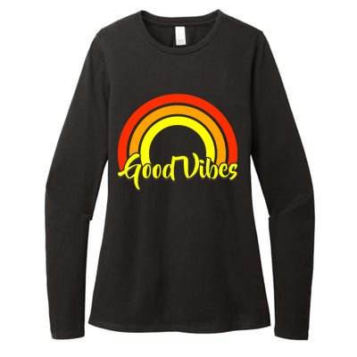 Good Vibes 80s Rainbow Womens CVC Long Sleeve Shirt