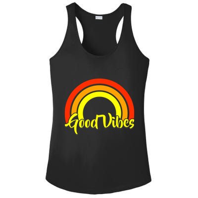 Good Vibes 80s Rainbow Ladies PosiCharge Competitor Racerback Tank