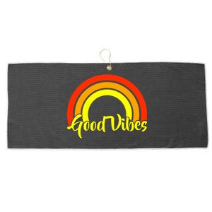 Good Vibes 80s Rainbow Large Microfiber Waffle Golf Towel