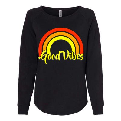 Good Vibes 80s Rainbow Womens California Wash Sweatshirt