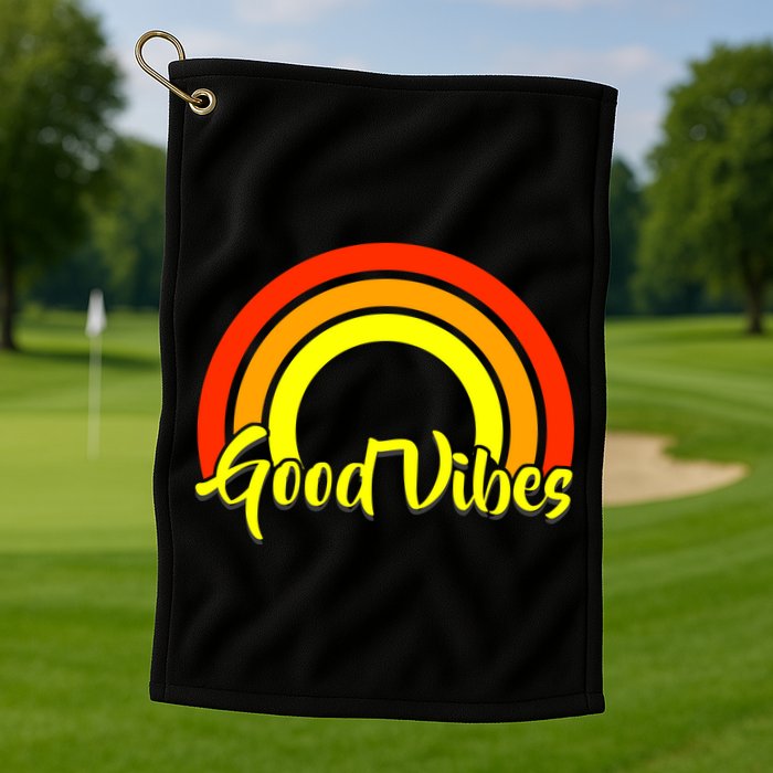 Good Vibes 80s Rainbow Golf Towel