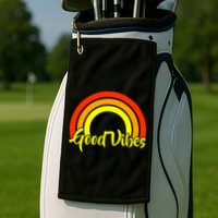 Good Vibes 80s Rainbow Golf Towel