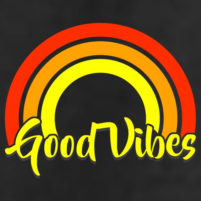 Good Vibes 80s Rainbow Golf Towel