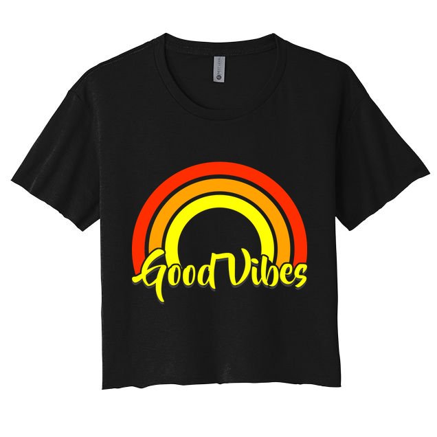 Good Vibes 80s Rainbow Crop Top