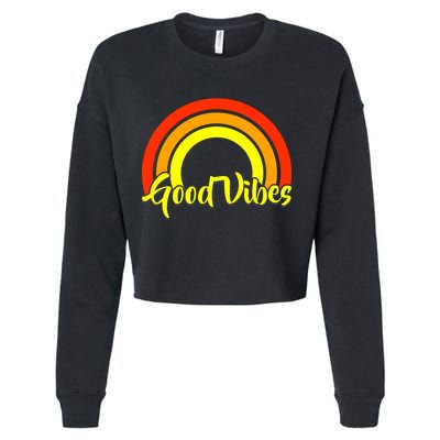 Good Vibes 80s Rainbow Cropped Pullover Crew