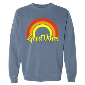 Good Vibes 80s Rainbow Garment-Dyed Sweatshirt