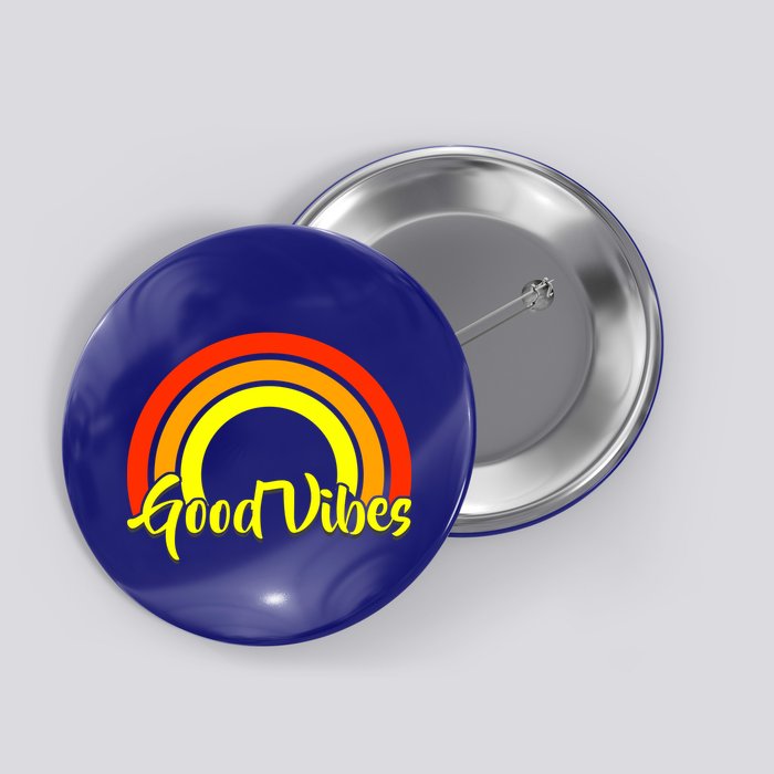 Good Vibes 80s Rainbow Button